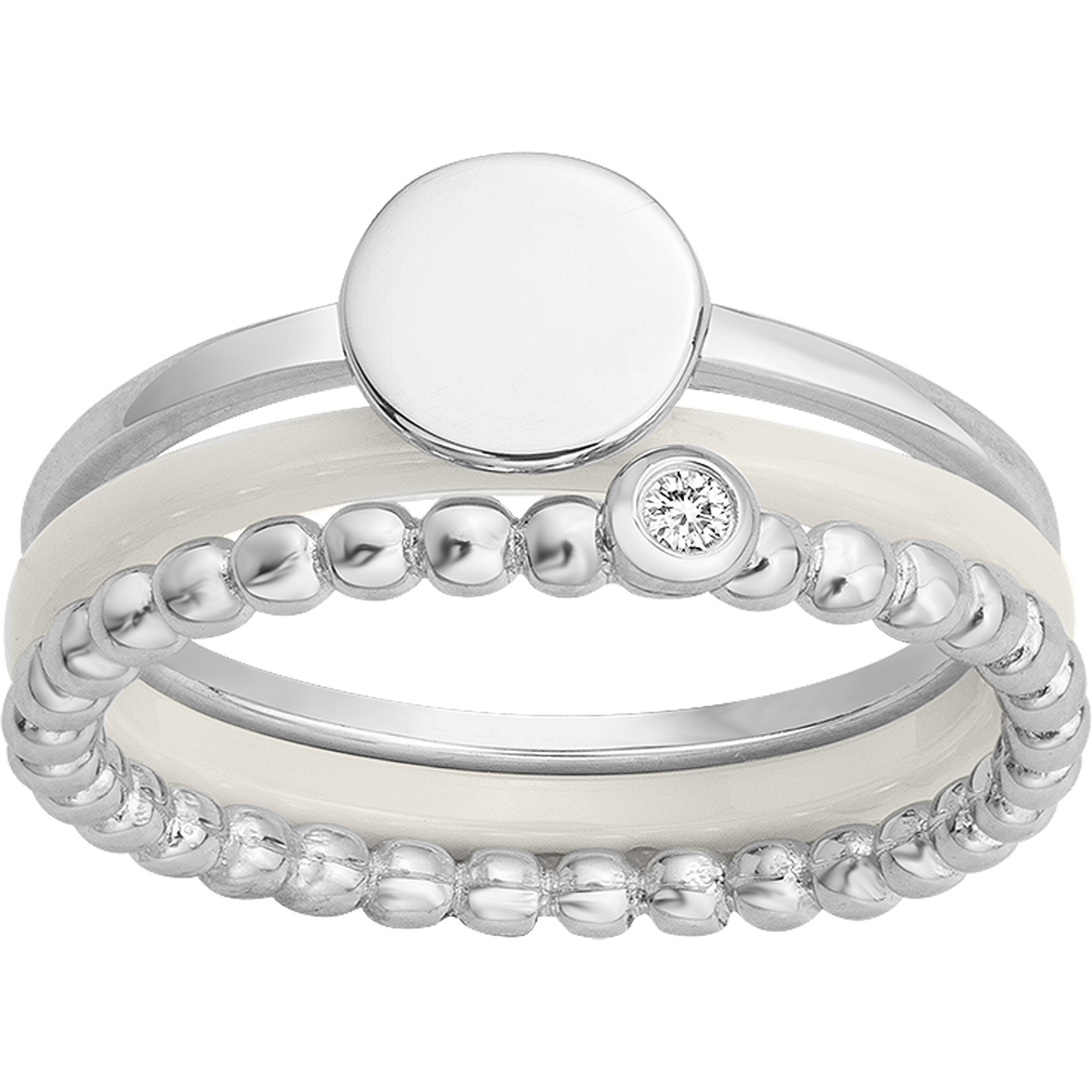 Bague diamant et argent « ETATS D'AME CERAMIQUE » La Garçonne Diamant