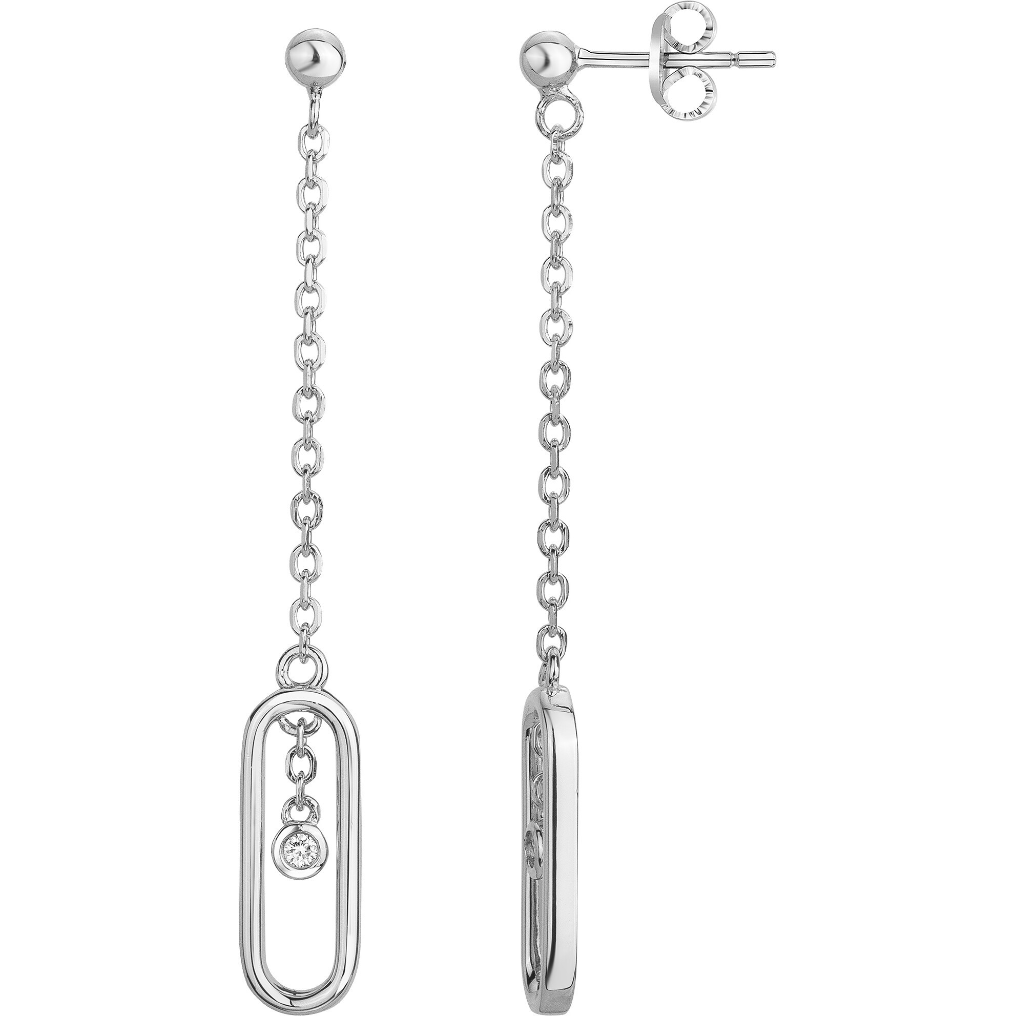 Boucles d'oreilles diamant et argent « DELICATE » La Garçonne Diamant