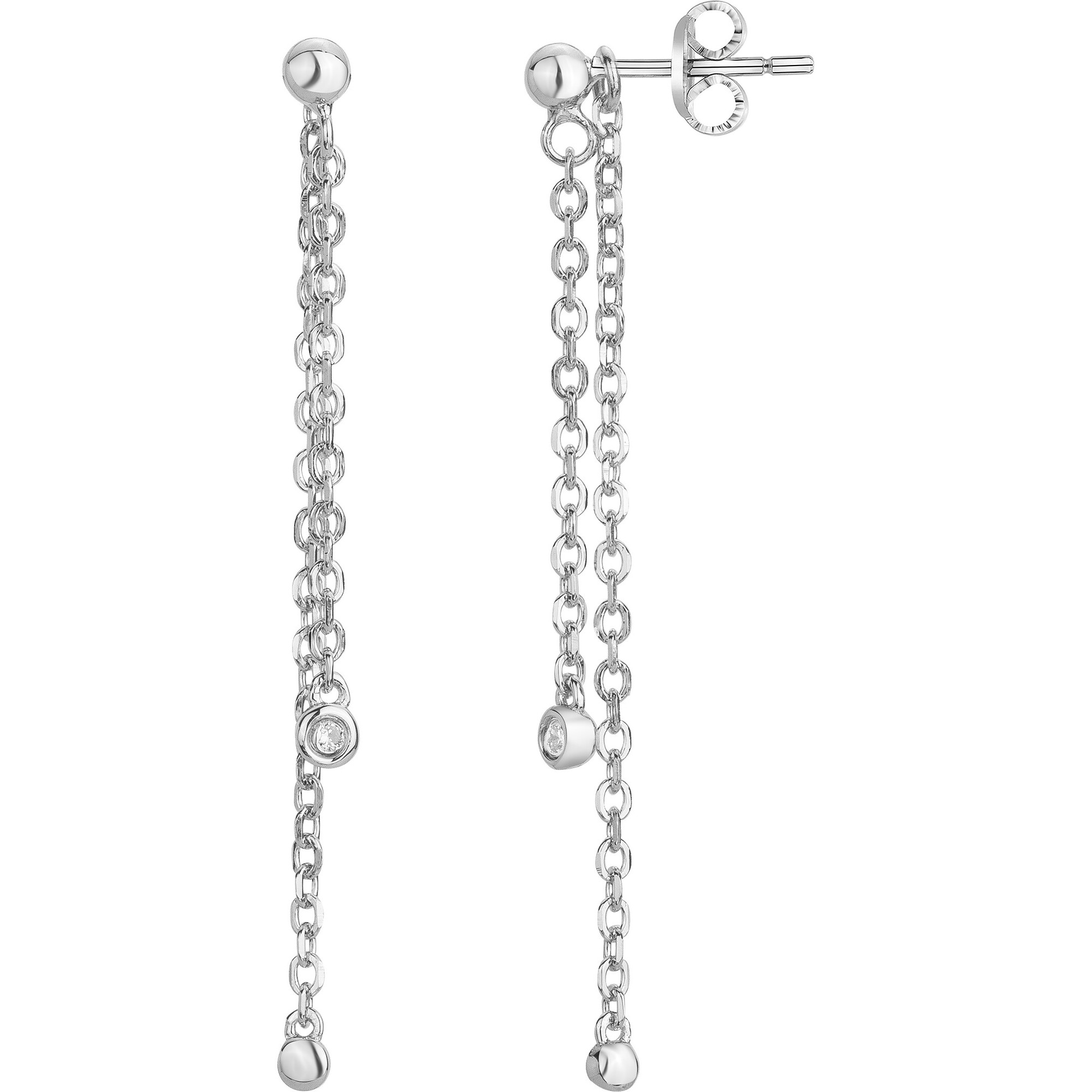 Boucles d'oreilles diamant et argent « Optimiste » La Garçonne Diamant