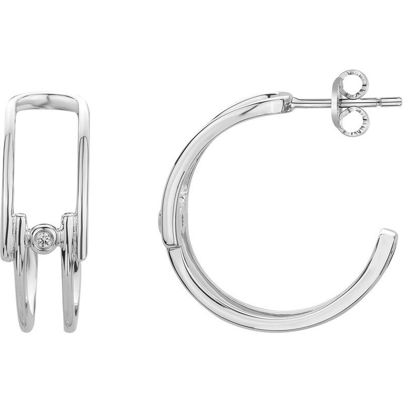 Boucles d'oreilles diamant et argent « Évidence » La Garçonne Diamant