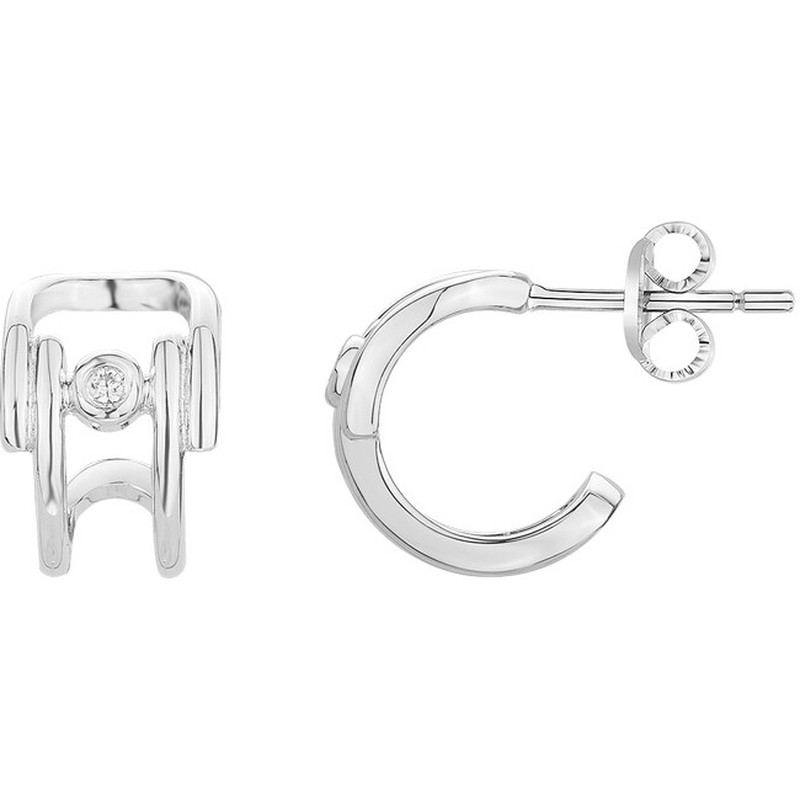 Boucles d'oreilles diamant et argent « Évidence » La Garçonne Diamant