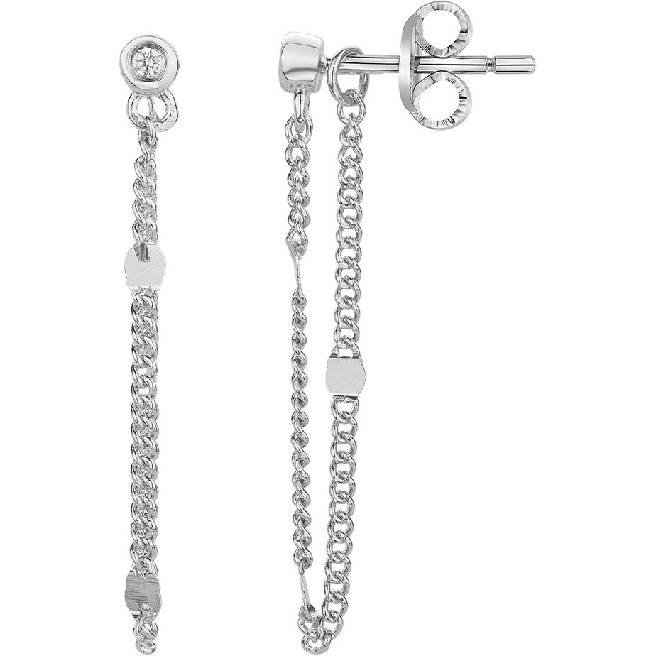 Boucles d'oreilles diamant et argent « Pure Essentielle » La Garçonne Diamant