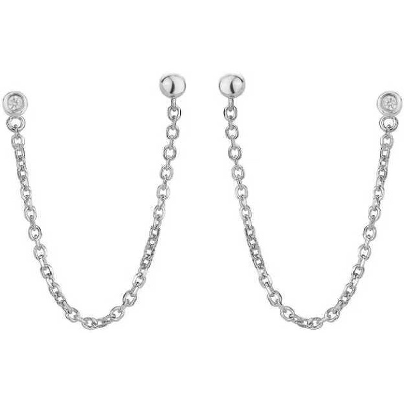 Boucles d'oreilles diamant et argent « Optimiste » La Garçonne Diamant