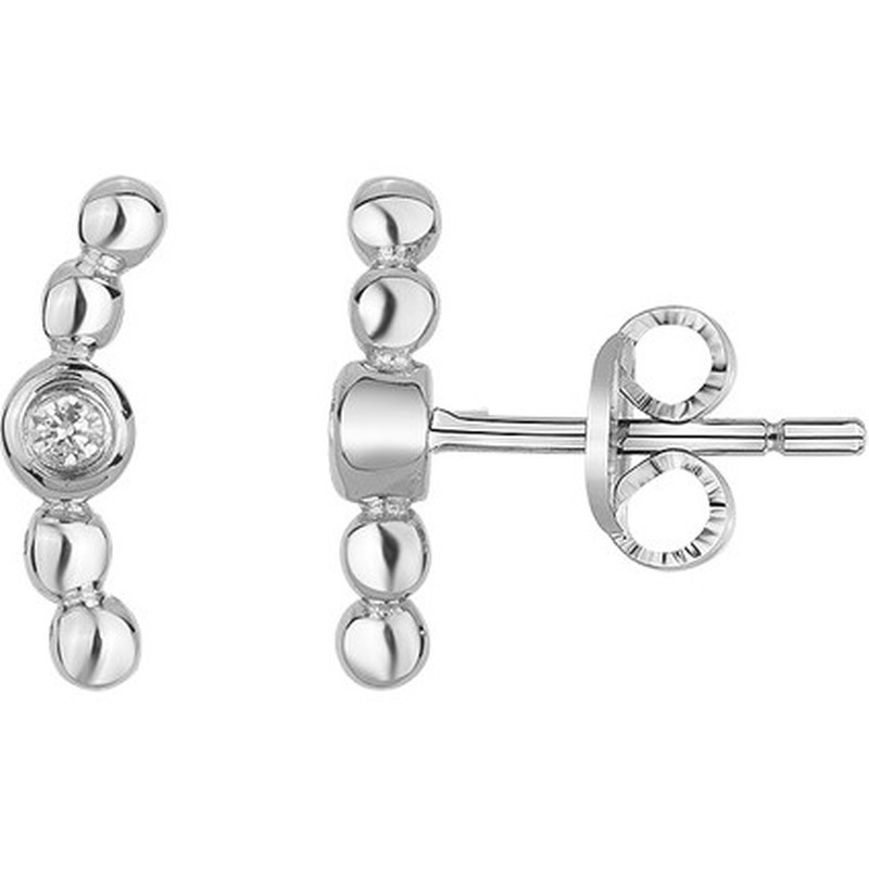 Boucles d'oreilles diamant et argent « Empreinte » La Garçonne Diamant