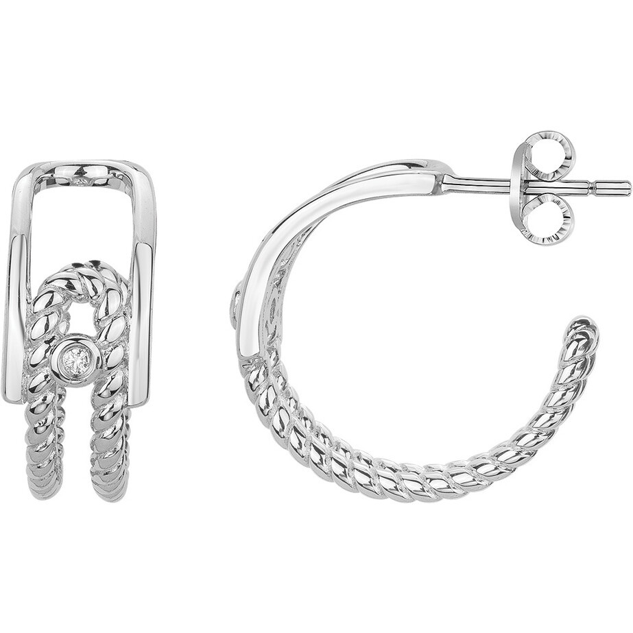Boucles d'oreilles diamant et argent « Évidence Océane » La Garçonne Diamant