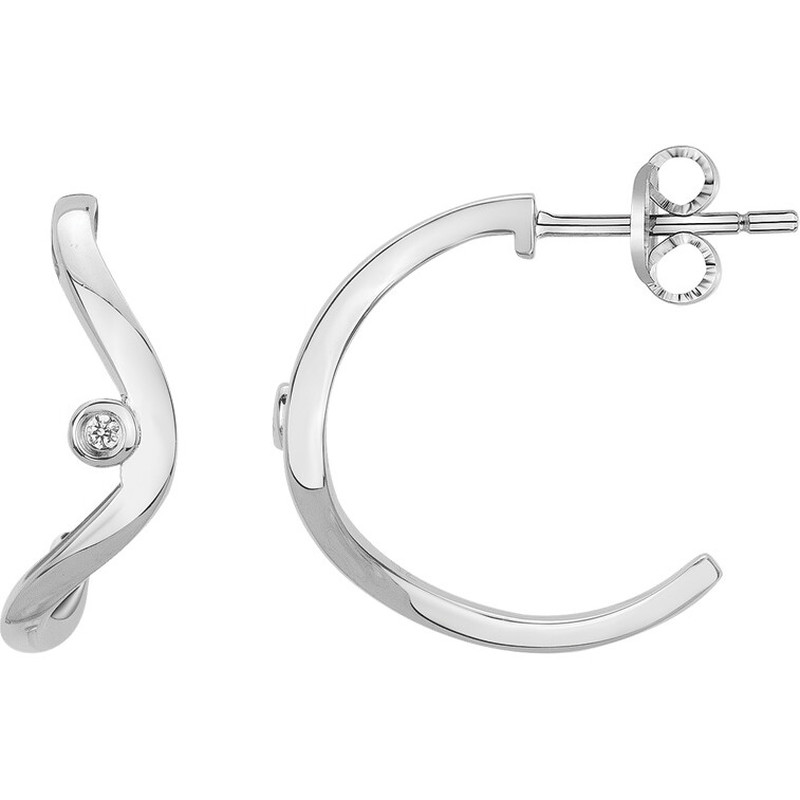 Boucles d'oreilles diamant et argent « Douce Marée » La Garçonne Diamant