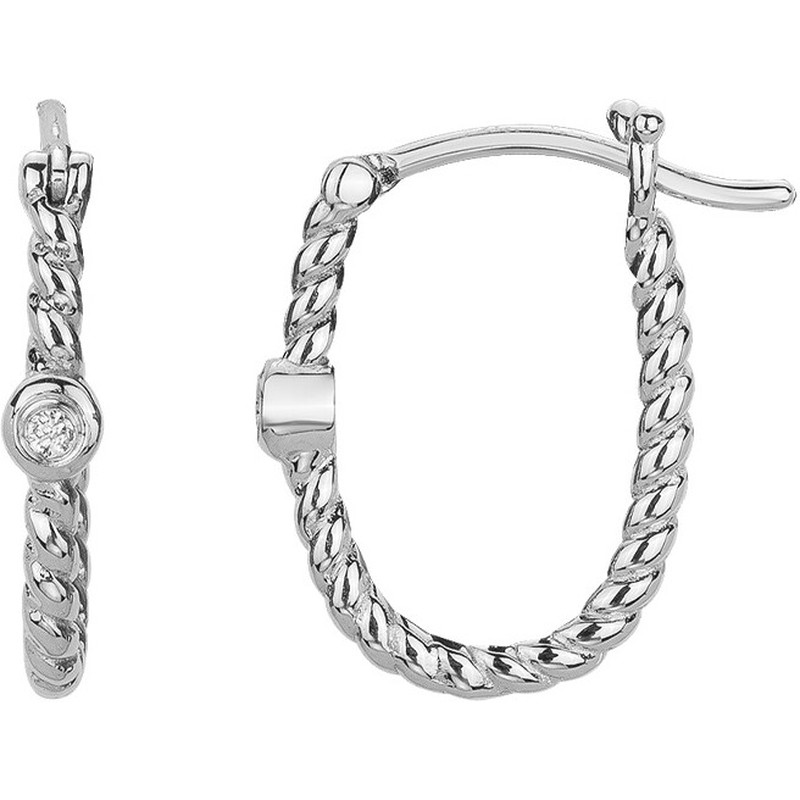 Boucles d'oreilles diamant et argent « Précieuse Marine » La Garçonne Diamant