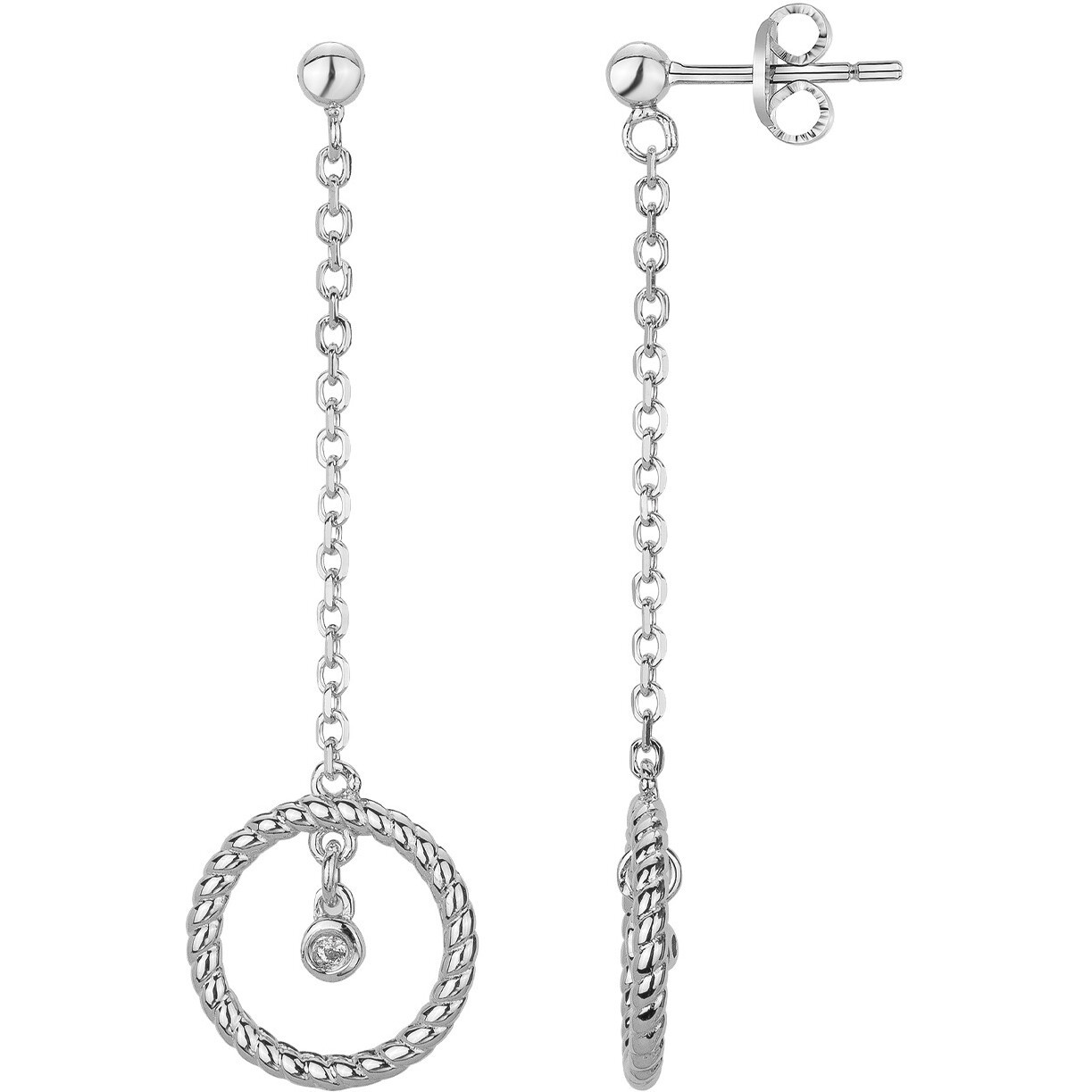 Boucles d'oreilles diamant et argent « Rêveuse » La Garçonne Diamant