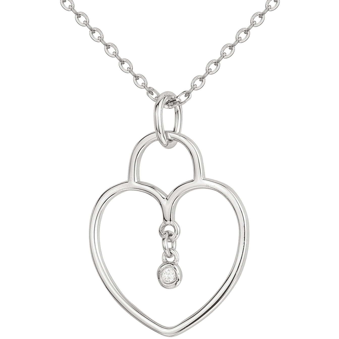 Collier diamant et argent « Grand Lucchetto » La Garçonne Diamant