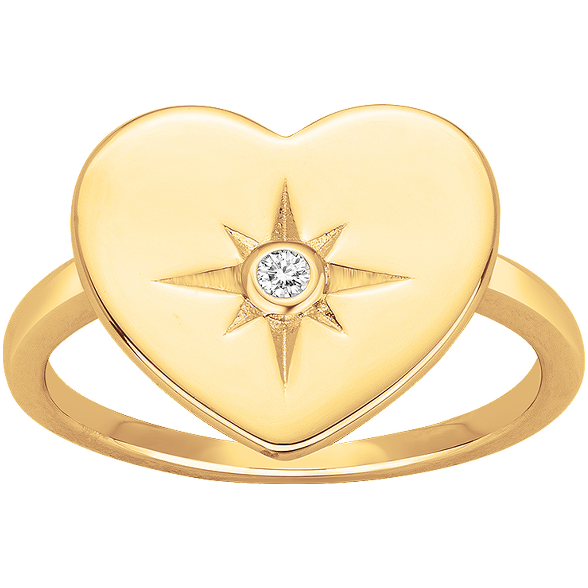 Bague diamant et plaqué or « Coeur céleste » La Garçonne Diamant