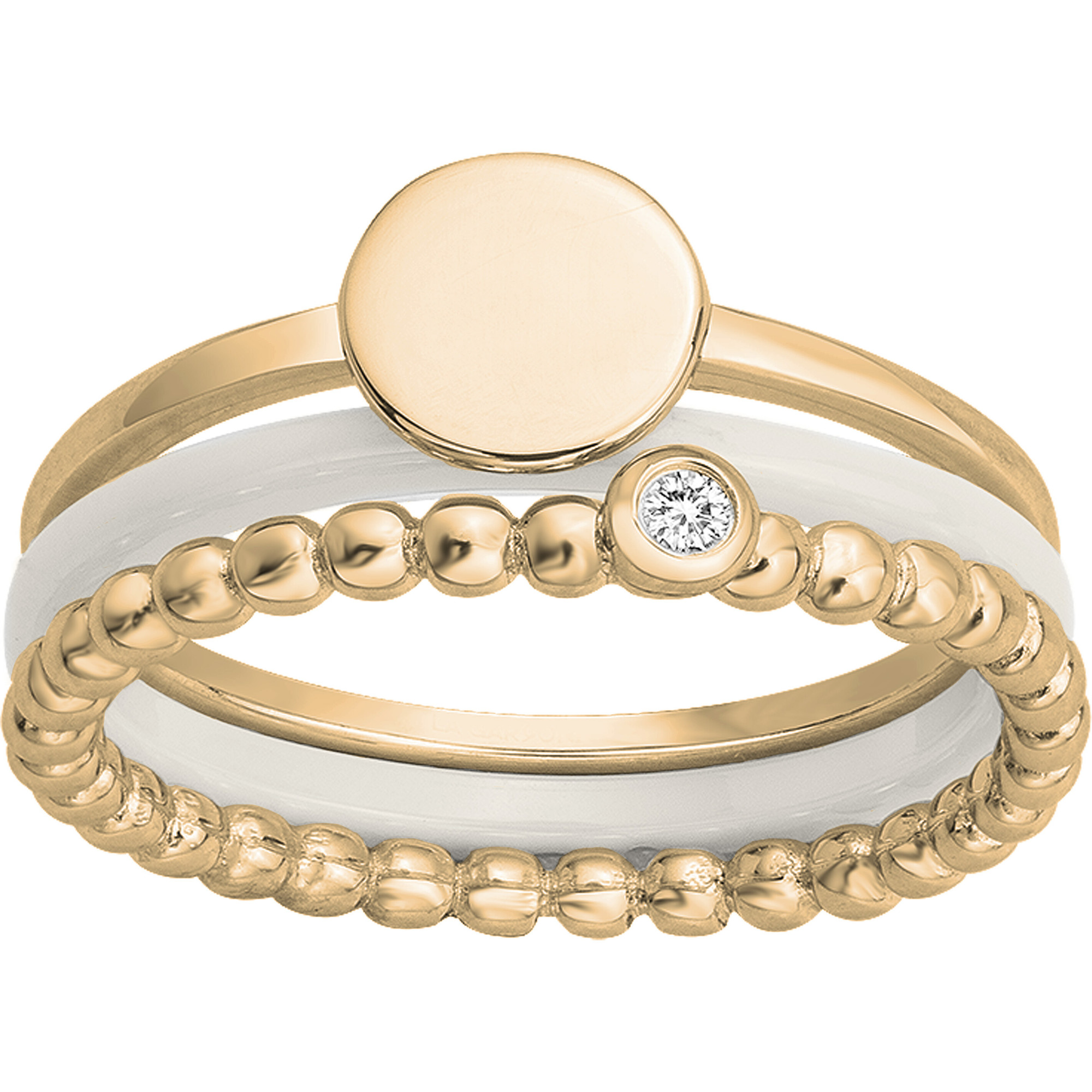 Bague diamant et plaqué or « ETATS D'AME CERAMIQUE » La Garçonne Diamant