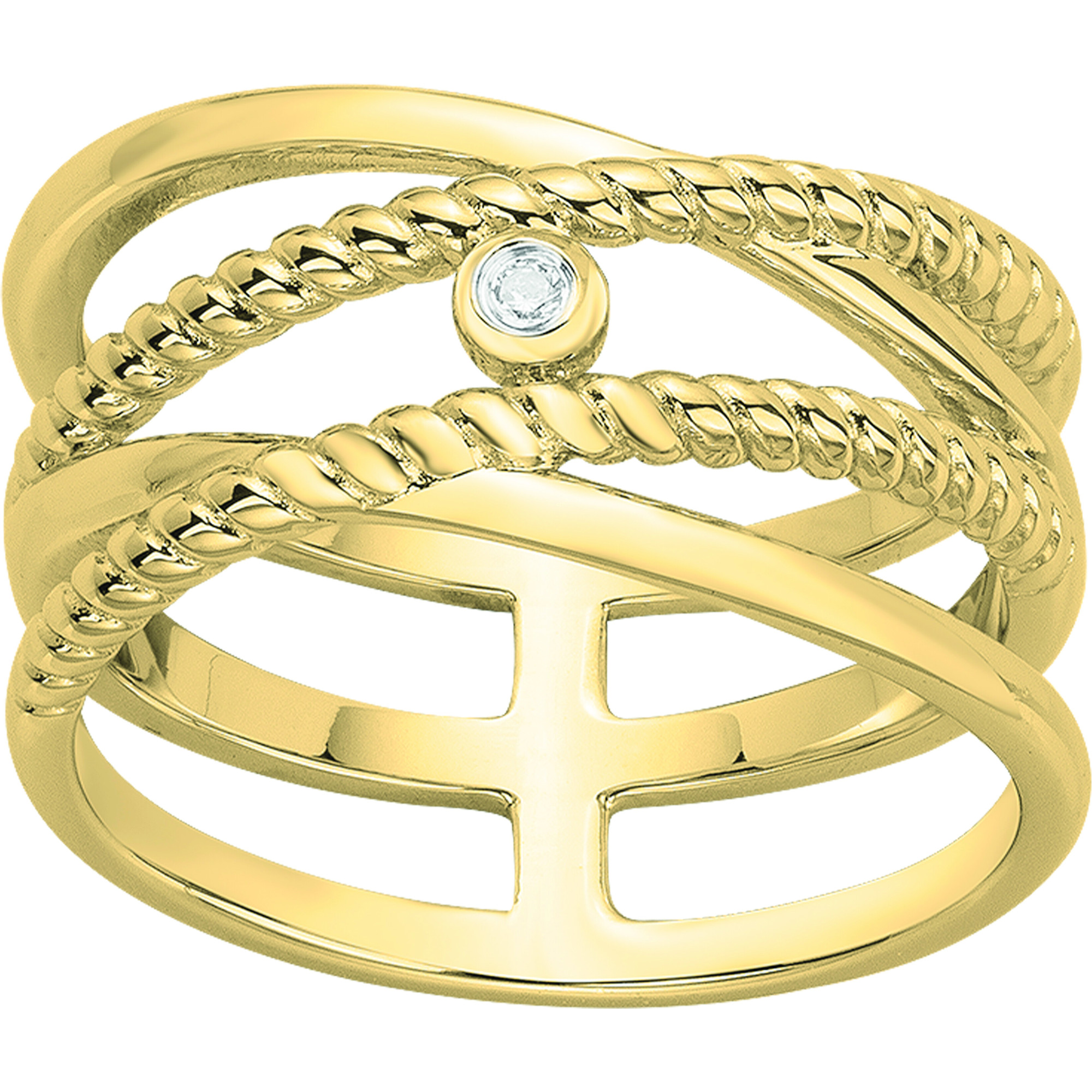 Bague diamant et plaqué or « Harmonie Marine » La Garçonne Diamant