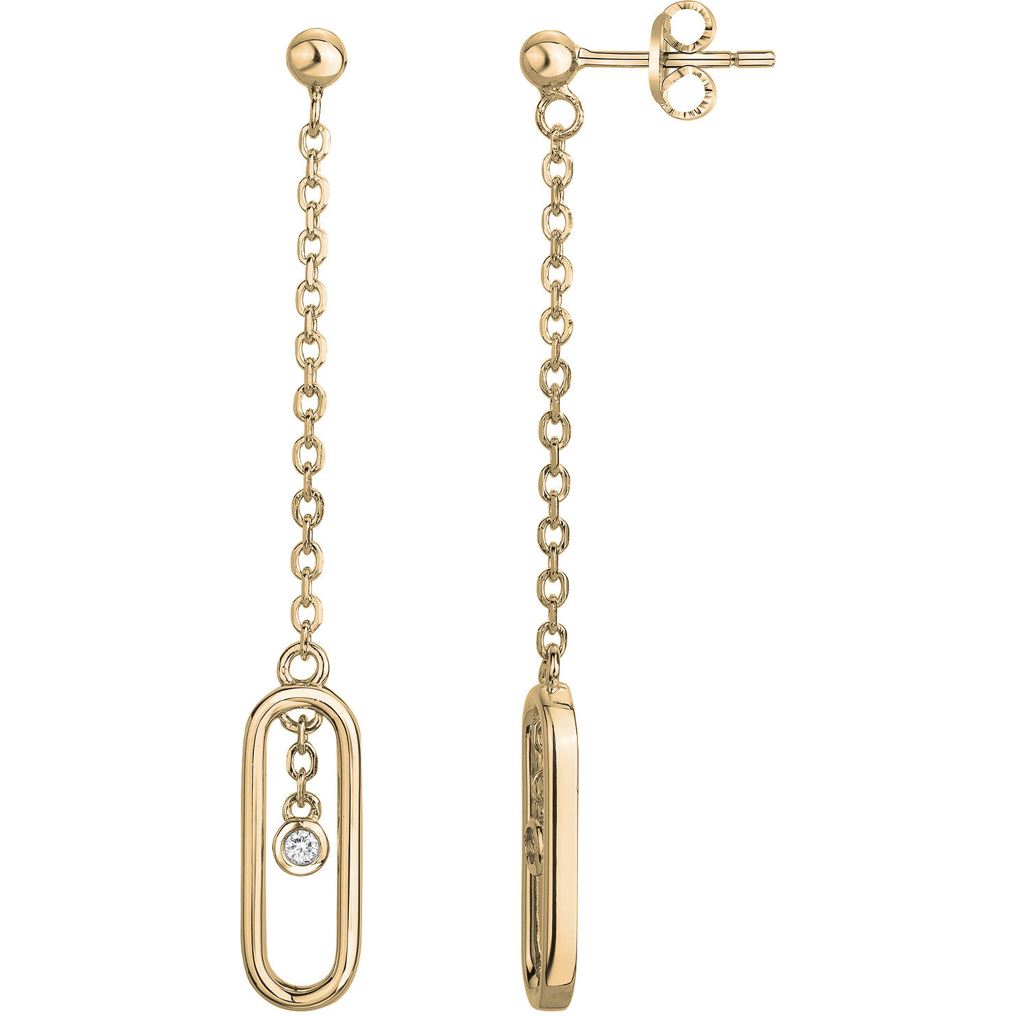 Boucles d'oreilles diamant et plaqué or « DELICATE » La Garçonne Diamant