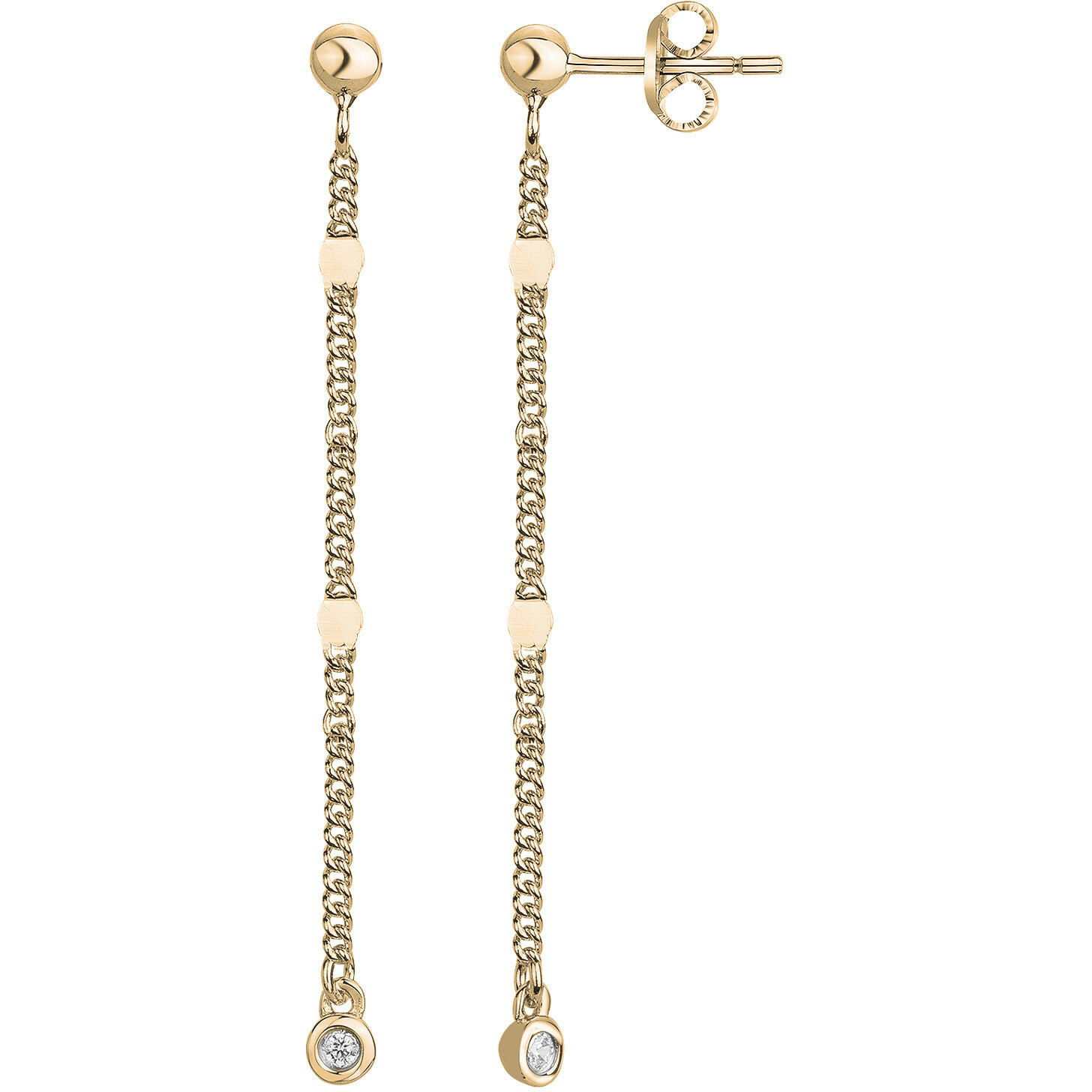 Boucles d'oreilles diamant et plaqué or « Pure Essentielle » La Garçonne Diamant