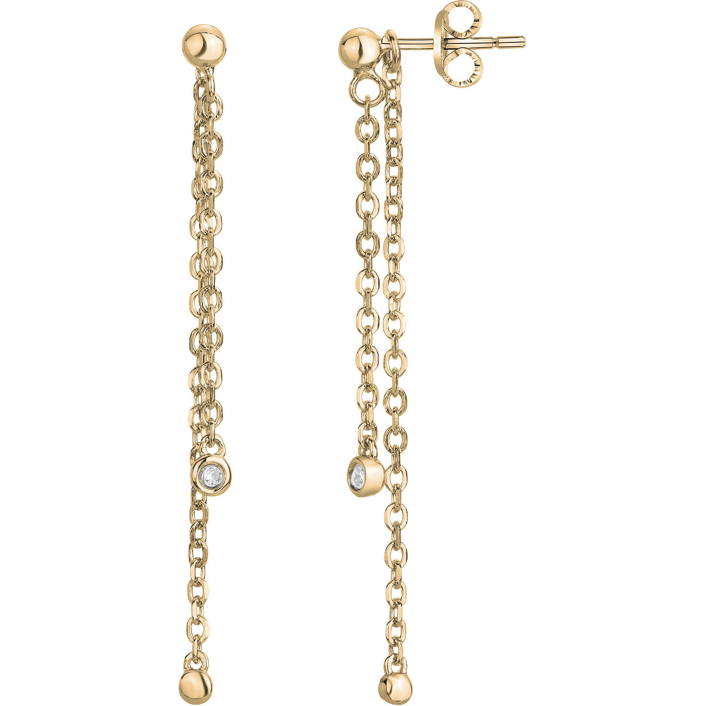 Boucles d'oreilles diamant et plaqué or « Optimiste » La Garçonne Diamant