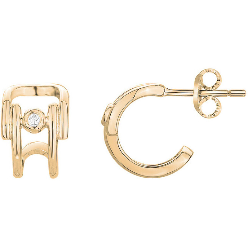 Boucles d'oreilles diamant et plaqué or « Évidence » La Garçonne Diamant