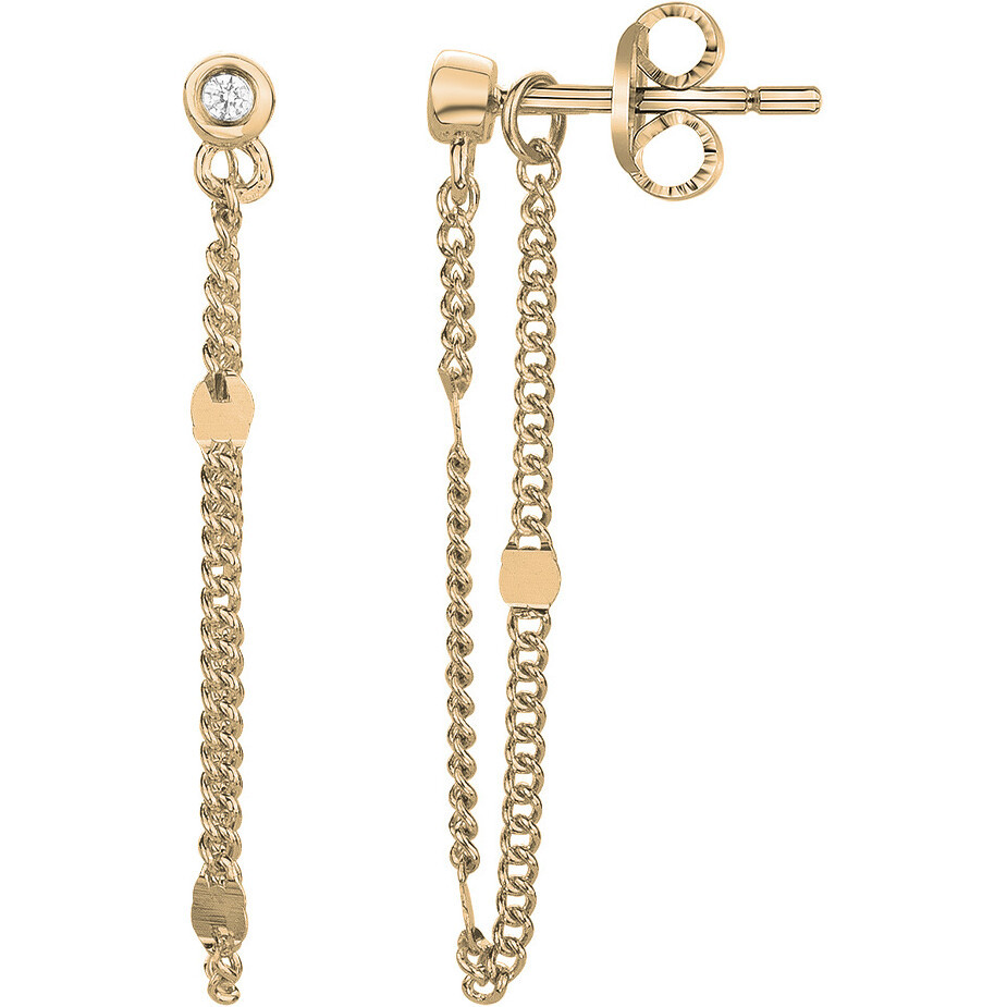 Boucles d'oreilles diamant et plaqué or « Pure Essentielle » La Garçonne Diamant