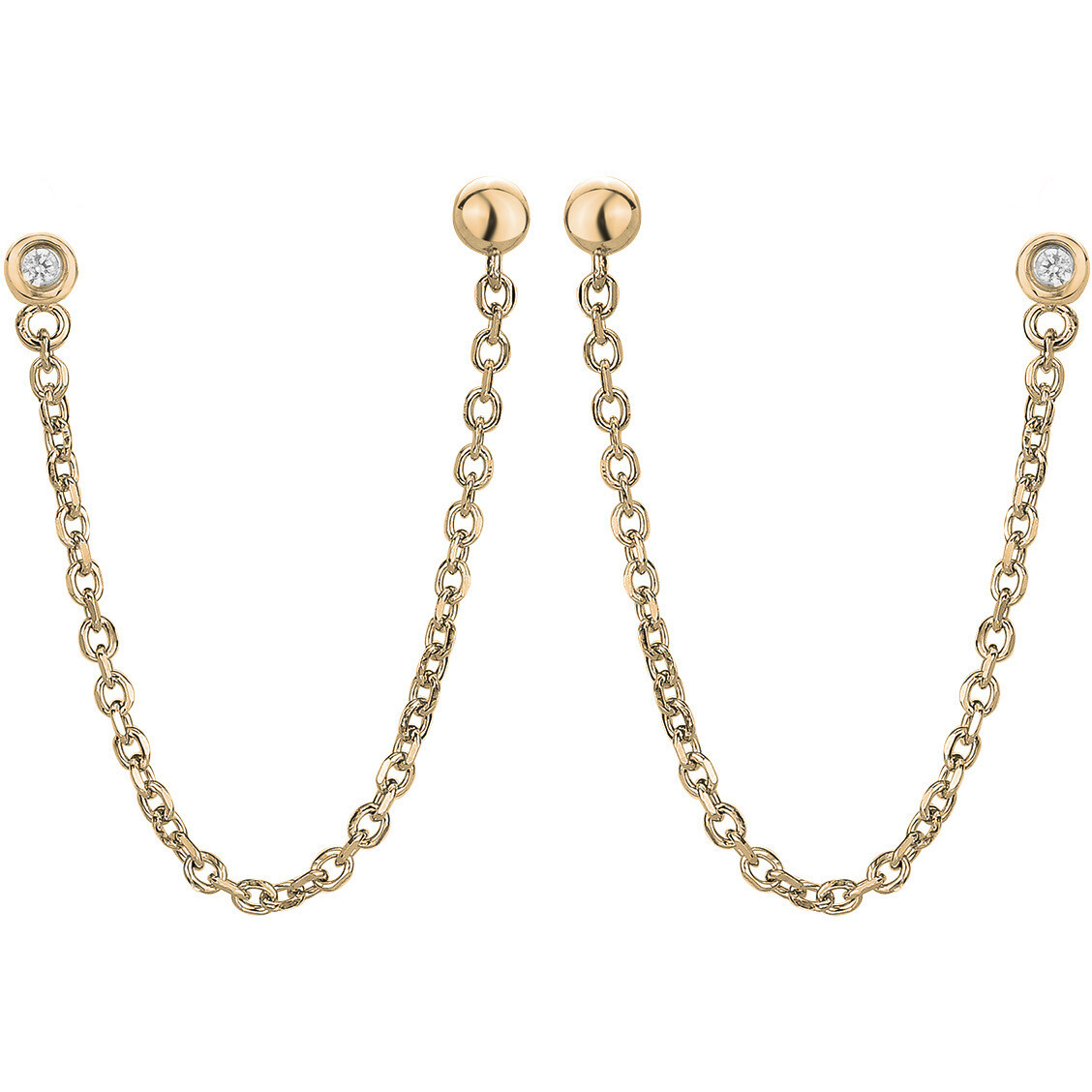 Boucles d'oreilles diamant et plaqué or « Optimiste » La Garçonne Diamant