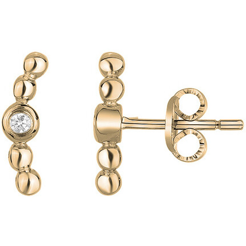 Boucles d'oreilles diamant et plaqué or « Empreinte » La Garçonne Diamant