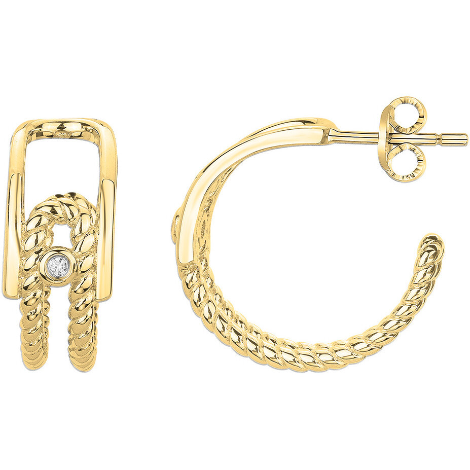 Boucles d'oreilles diamant et plaqué or « Évidence Océane » La Garçonne Diamant