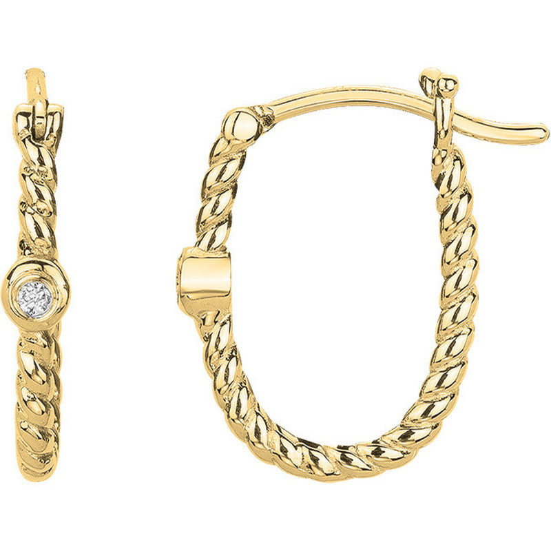 Boucles d'oreilles diamant et plaqué or « Précieuse Marine » La Garçonne Diamant
