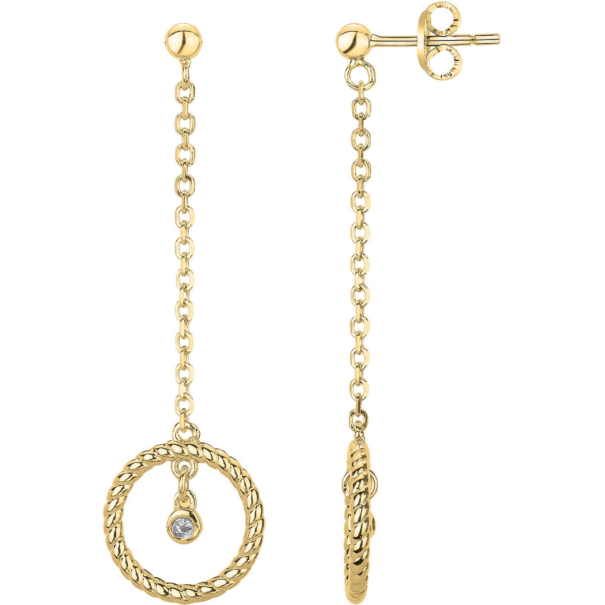 Boucles d'oreilles diamant et plaqué or « Rêveuse » La Garçonne Diamant
