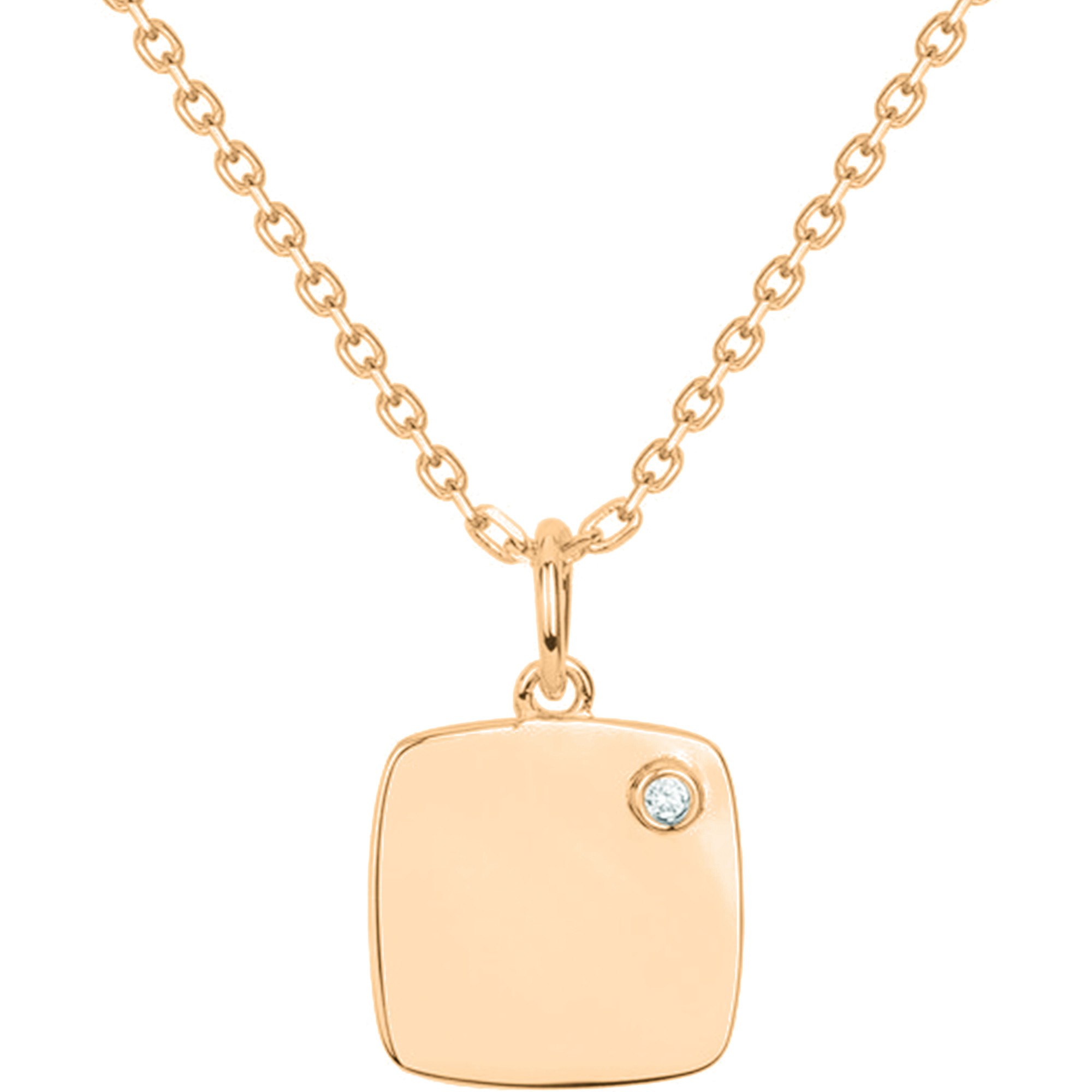 Charmant collier avec pendentif plaqué or blanc 18 carats et