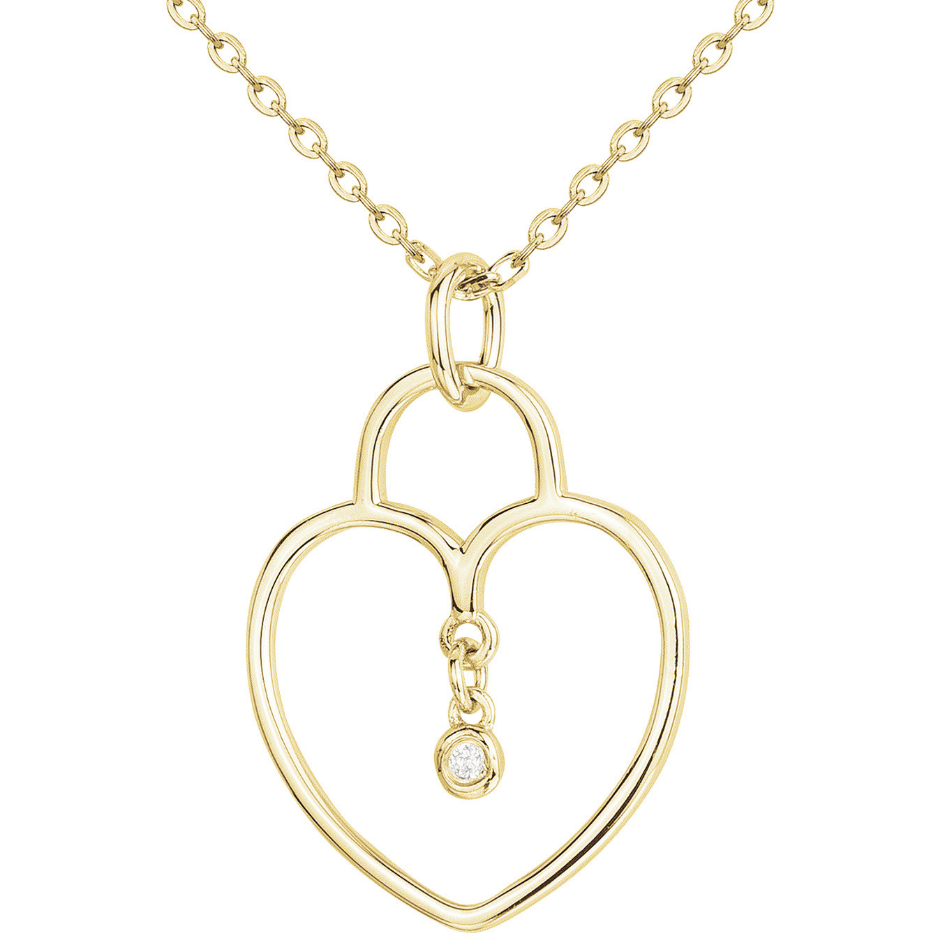 Collier diamant et plaqué or « Grand Lucchetto » La Garçonne Diamant