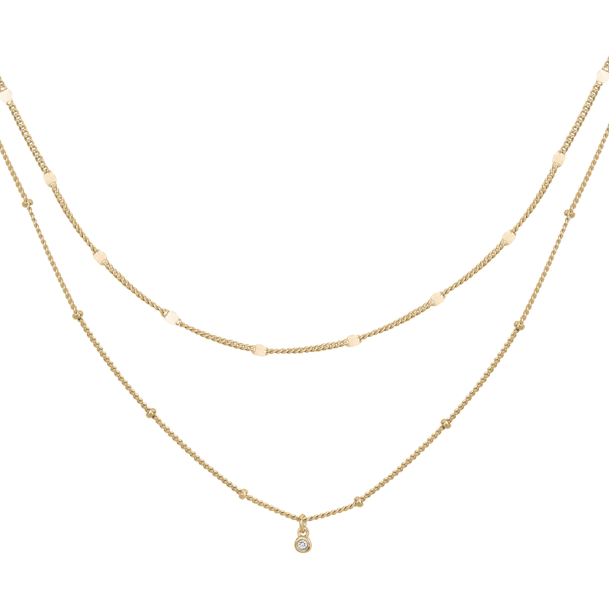 Collier diamant et plaqué or « Pure Essentielle » La Garçonne Diamant