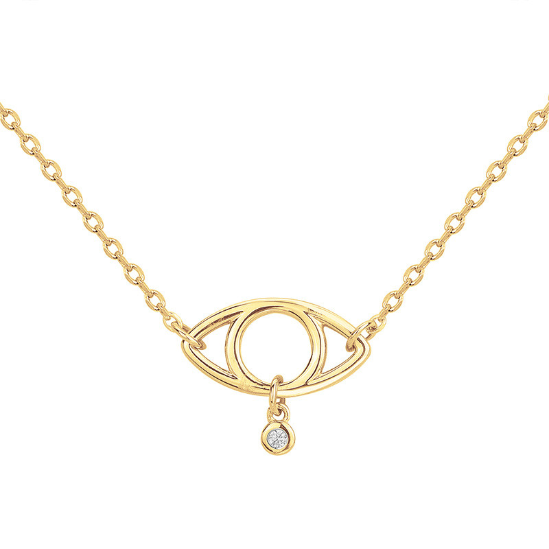 Collier diamant et plaqué or « L'oeil » La Garçonne Diamant