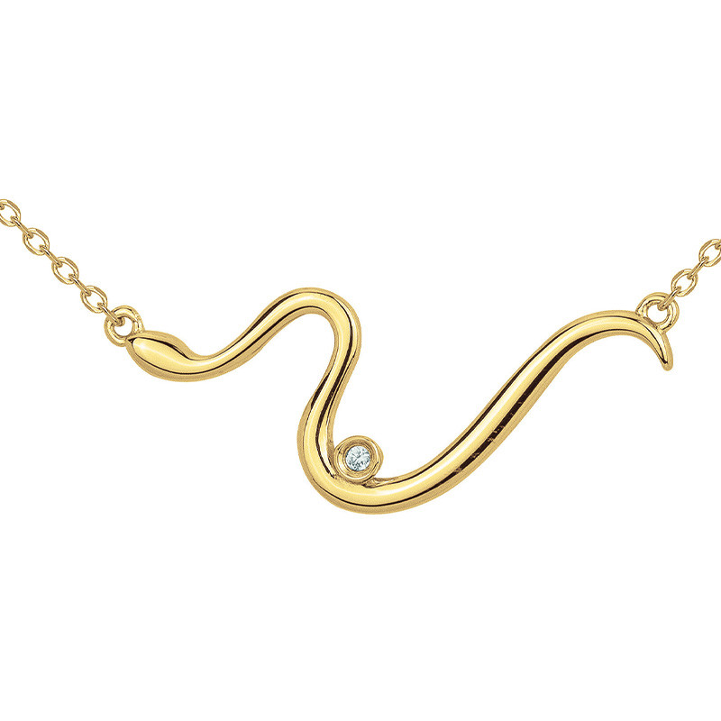 Collier diamant et plaqué or « Mille-et-une nuits Le serpent » La Garçonne Diamant