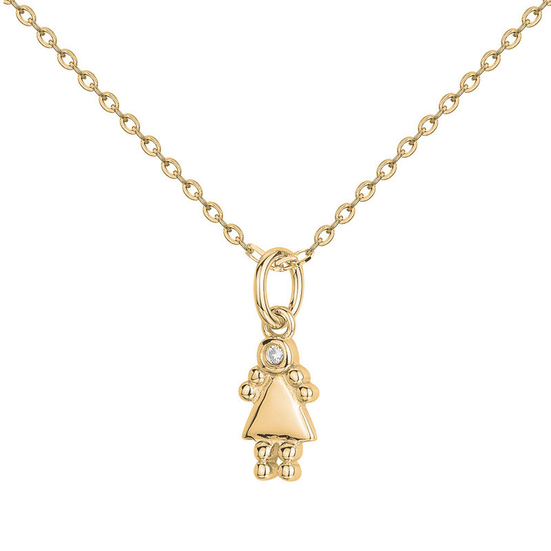 Collier diamant et plaqué or « Petite précieuse » La Garçonne Diamant