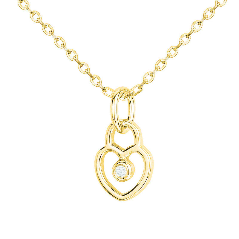 Collier diamant et plaqué or « Petit Lucchetto » La Garçonne Diamant