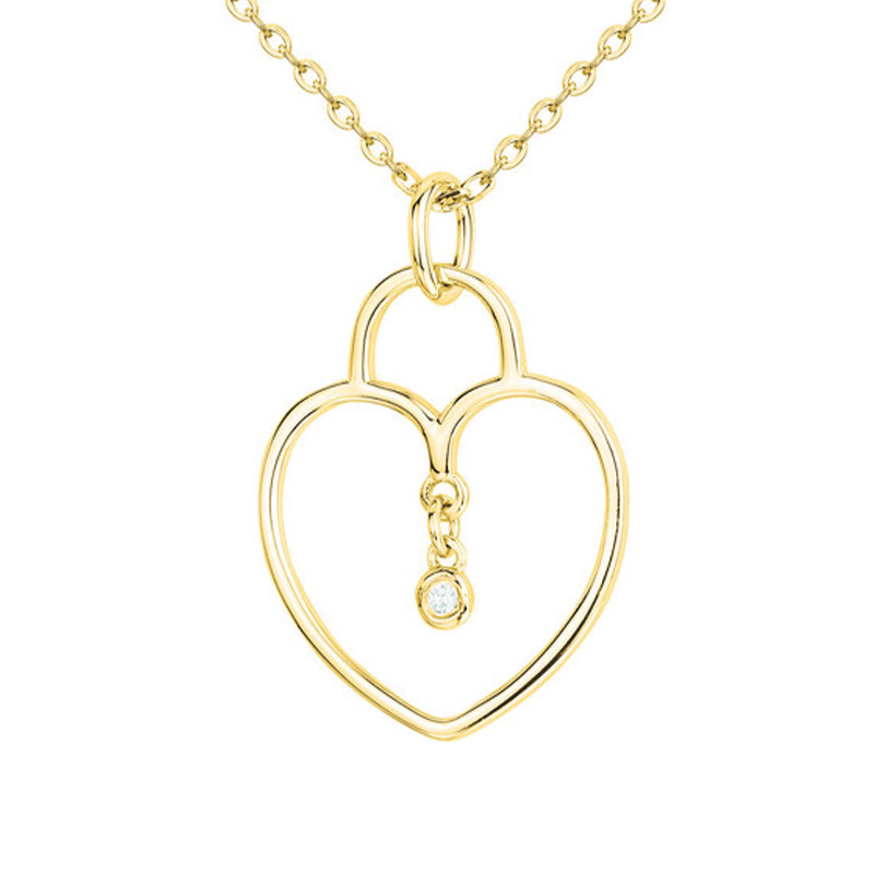 Collier diamant et plaqué or « Grand Lucchetto » La Garçonne Diamant
